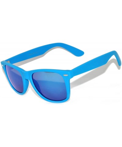 Sport Retro 80's Vintage Sunglasses Colorful Mirror Lens Matte Frame Colored Lens Brand - CO184I0QCHI $12.64