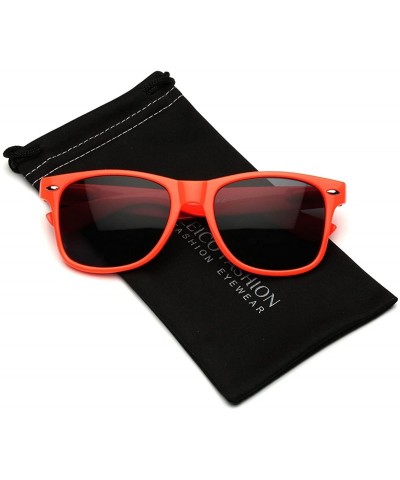 Wayfarer Iconic Horn Rimmed Classic Sunglasses - Bright Neon Colors - Orange - CH12O281NIQ $21.00