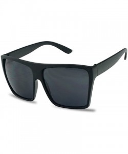 Oversized Extra Large Square Retro Flat Top Oversized Aviator Sunglasses - Matte Black - CX18904A5Y2 $10.58