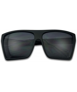 Oversized Extra Large Square Retro Flat Top Oversized Aviator Sunglasses - Matte Black - CX18904A5Y2 $10.58
