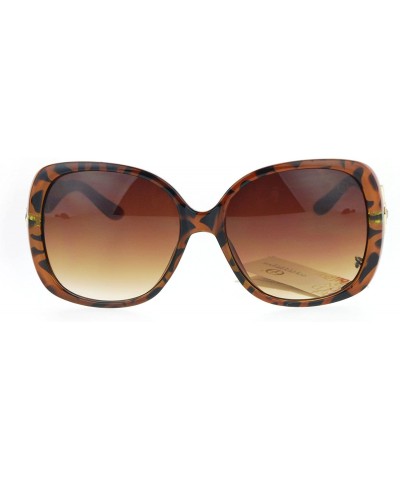 Butterfly Womens Oversized Rhinestone Bling Arm Diva Butterfly Sunglasses - Tortoise Brown - CL12NU2UU49 $8.31