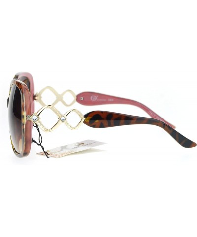 Butterfly Womens Oversized Rhinestone Bling Arm Diva Butterfly Sunglasses - Tortoise Brown - CL12NU2UU49 $8.31