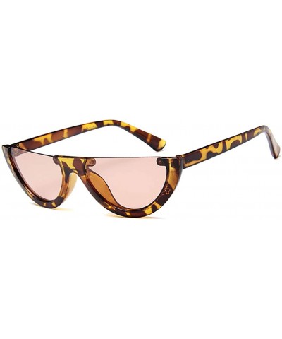 Rectangular Small Cat Eye Women Sunglasses-Semi Rimeless Shade Glasses-Retro Goggles - E - C51905Z45DE $23.17