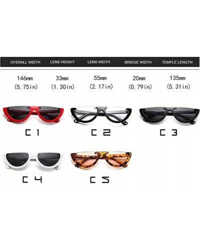 Rectangular Small Cat Eye Women Sunglasses-Semi Rimeless Shade Glasses-Retro Goggles - E - C51905Z45DE $23.17