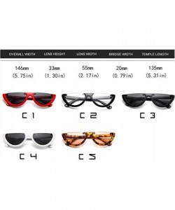 Rectangular Small Cat Eye Women Sunglasses-Semi Rimeless Shade Glasses-Retro Goggles - E - C51905Z45DE $23.17