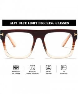 Aviator Unisex Large Square Optical Eyewear Non-prescription Eyeglasses Flat Top Clear Lens Glasses Frames - CI1992Q3G75 $15.84