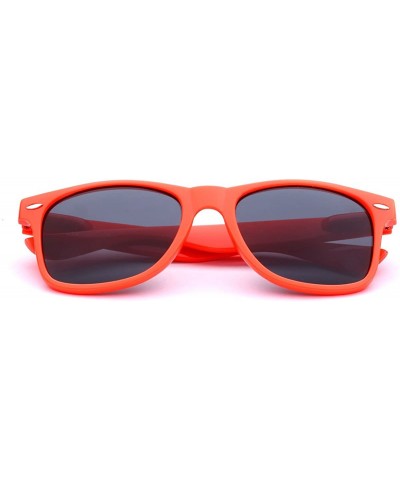 Wayfarer Iconic Horn Rimmed Classic Sunglasses - Bright Neon Colors - Orange - CH12O281NIQ $9.41
