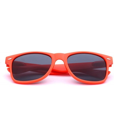 Wayfarer Iconic Horn Rimmed Classic Sunglasses - Bright Neon Colors - Orange - CH12O281NIQ $9.41