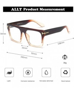 Aviator Unisex Large Square Optical Eyewear Non-prescription Eyeglasses Flat Top Clear Lens Glasses Frames - CI1992Q3G75 $15.84