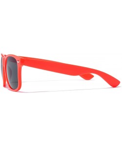 Wayfarer Iconic Horn Rimmed Classic Sunglasses - Bright Neon Colors - Orange - CH12O281NIQ $9.41