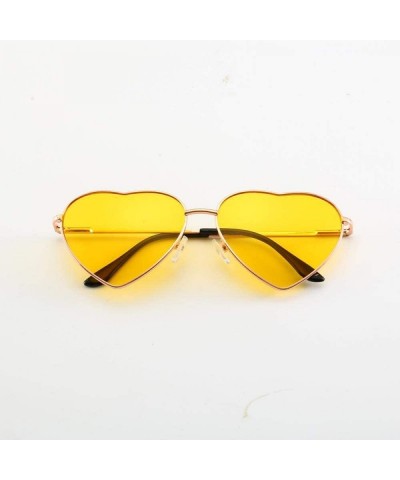 Aviator New Fashion Heart-shaped Sunglasses For Girl Retro Metal Frame Pink Mirror C1 - C4 - C918XQZTAM8 $10.54