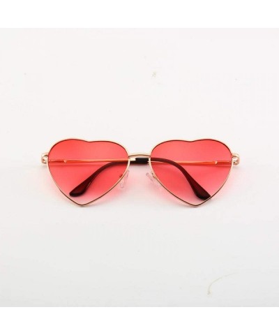 Aviator New Fashion Heart-shaped Sunglasses For Girl Retro Metal Frame Pink Mirror C1 - C4 - C918XQZTAM8 $10.54