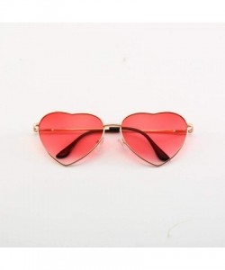 Aviator New Fashion Heart-shaped Sunglasses For Girl Retro Metal Frame Pink Mirror C1 - C4 - C918XQZTAM8 $10.54