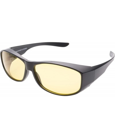 Rectangular Sunglasses Over Glasses for Women and Men Polarized 100% UV Protection - Tr-90 Large Charcoal - CL18NX3CRWA $13.19