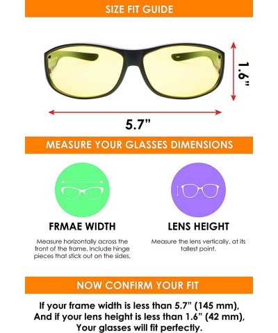 Rectangular Sunglasses Over Glasses for Women and Men Polarized 100% UV Protection - Tr-90 Large Charcoal - CL18NX3CRWA $13.19