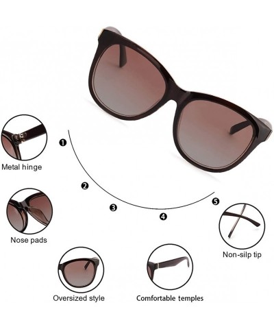 Sport Fashion Polarized Sunglasses for Women Retro Round Arrow Temple UV Protection Driving Outdoor Eyewear - CE18R3HNR0D $13.44