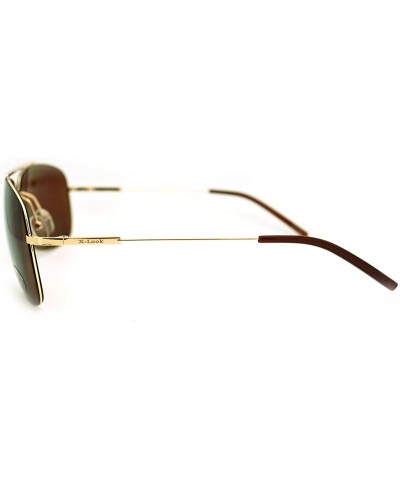 Aviator Square Aviator Sunglasses Lite Weight Thin Frame Navigator - Gold - CM11GNFYQ3P $12.13