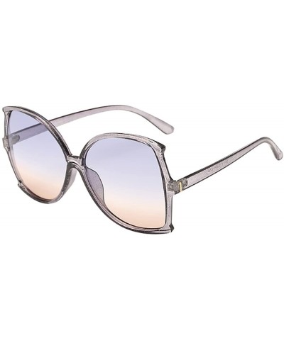 Rectangular Women's Oversized Irregular Eye Hybrid Butterfly Fashion Sunglasses (Style D) - CO196H3A40Z $7.82