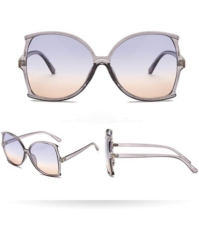 Rectangular Women's Oversized Irregular Eye Hybrid Butterfly Fashion Sunglasses (Style D) - CO196H3A40Z $7.82