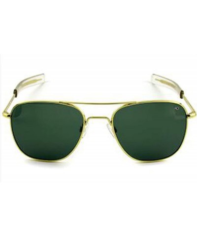 Square Sunglasses Men women vintage American Army Military Optical AO Sun Glasses Oculos - C2gold-green - C518TM63QIX $12.38