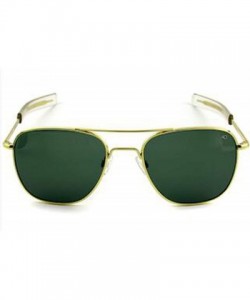 Square Sunglasses Men women vintage American Army Military Optical AO Sun Glasses Oculos - C2gold-green - C518TM63QIX $12.38