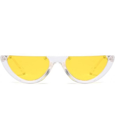 Goggle Classic Half Frame Cat Eye Sunglasses Mod Style For Men Women - C9 - CX18CMQCNLK $21.23