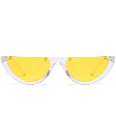 Goggle Classic Half Frame Cat Eye Sunglasses Mod Style For Men Women - C9 - CX18CMQCNLK $21.23