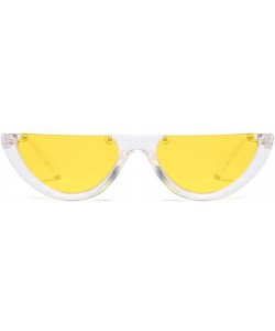 Goggle Classic Half Frame Cat Eye Sunglasses Mod Style For Men Women - C9 - CX18CMQCNLK $21.23