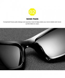Rectangular Sport Sunglasses Mens and Women Polarized Sunglasses Outdoor Cycling Windshield Glasses - Black - CA18T7D5UZR $7.92