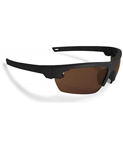 Sport Link Golf Sports Sunglasses Black Frame with High Clarity Brown Lens - CT17YZ0E7KZ $33.43