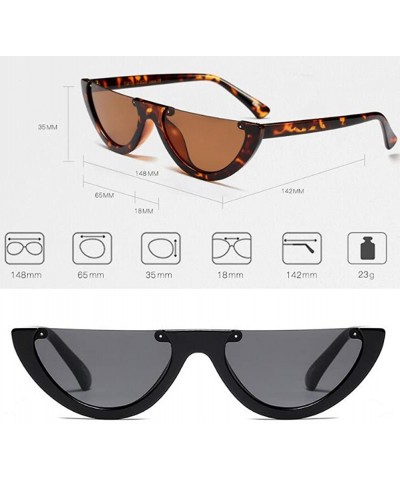 Goggle Classic Half Frame Cat Eye Sunglasses Mod Style For Men Women - C9 - CX18CMQCNLK $21.23