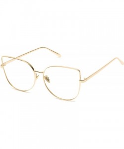 Oversized Clear Thin Frame Oversized Delicate Glasses - Gold Frame - C012NSVAGPK $15.61