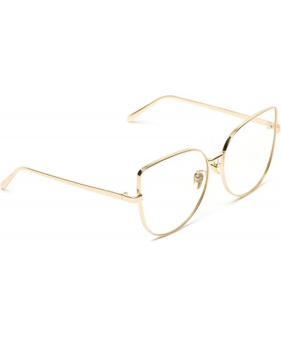 Oversized Clear Thin Frame Oversized Delicate Glasses - Gold Frame - C012NSVAGPK $15.61