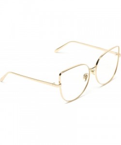Oversized Clear Thin Frame Oversized Delicate Glasses - Gold Frame - C012NSVAGPK $15.61