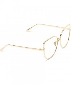 Oversized Clear Thin Frame Oversized Delicate Glasses - Gold Frame - C012NSVAGPK $15.61