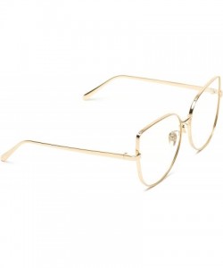 Oversized Clear Thin Frame Oversized Delicate Glasses - Gold Frame - C012NSVAGPK $15.61