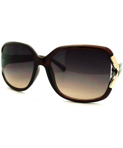 Square Women's Sunglasses Classy Designer Square Frame Shades - Brown - CB11QKHW41H $10.82