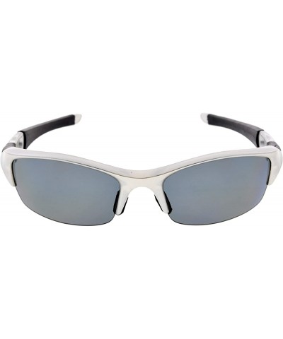Sport Unbreakable Polycarbonate Half Rimless Sunglasses - Silver/Grey Lens - C817XXIL9TM $25.85