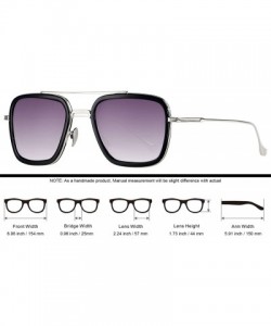 Aviator Tony Stark Sunglasses Aviator Edith for Men Women Polarized UV400 Protection Square Sun Glasses - CF196OMZ45G $11.75
