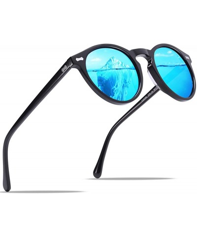 Rectangular Classic Polarized Sunglasses for Men UV400 Protection Outdoor Glasses CA5288L - Ice Blue Mirror - C018YLT0HGQ $44.96