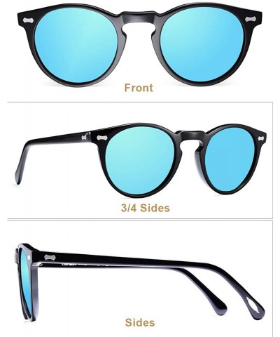 Rectangular Classic Polarized Sunglasses for Men UV400 Protection Outdoor Glasses CA5288L - Ice Blue Mirror - C018YLT0HGQ $20.66