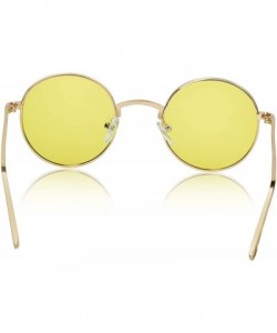 Goggle Retro Round Sunglasses Small Colored Lens Hippie John Lennon Glasses - CR18YWQ6G96 $11.37