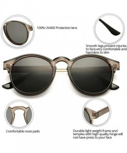 Sport Vintage Oversize Round Polarized Sunglasses for Women and Men - Grey/Grey - C518S6796GR $12.20