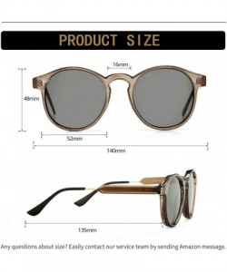 Sport Vintage Oversize Round Polarized Sunglasses for Women and Men - Grey/Grey - C518S6796GR $12.20