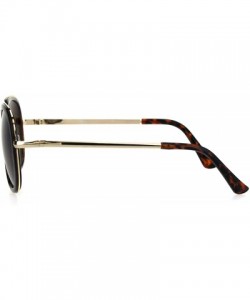 Rectangular Mobster Flattop Double Rim Racer Sunglasses - Gold Tortoise Brown - CP18HM4QKCG $13.31