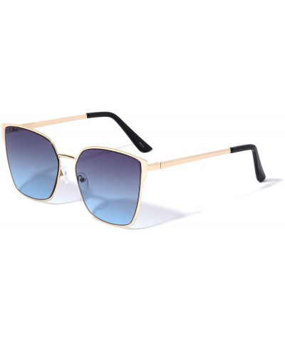 Butterfly Flat Frame Geometric Fashion Sunglasses - Blue - C91972URSK7 $27.42