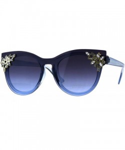 Butterfly Womens Rhinestone Sunglasses Unique Lens Over Frame UV 400 - Blue - C618EZUOI0Z $12.07