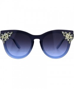 Butterfly Womens Rhinestone Sunglasses Unique Lens Over Frame UV 400 - Blue - C618EZUOI0Z $12.07