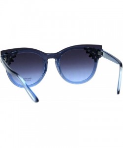 Butterfly Womens Rhinestone Sunglasses Unique Lens Over Frame UV 400 - Blue - C618EZUOI0Z $12.07