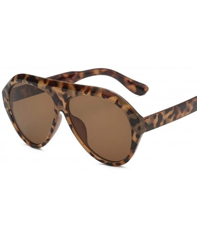 Shield Retro Thick Frame Black Pilot Sunglasses Women Ladies Mirror Lens Shield Sun Glasses For Female - White Gray - C3199QC...